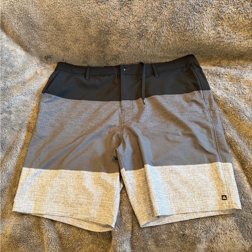 NWT Micros Black and Gray Hybrid Shorts